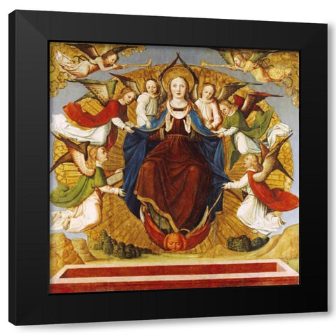 The Assumption of The Virgin Black Modern Wood Framed Art Print by School of Avignon