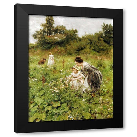 Summers Delight. Sommerlust Black Modern Wood Framed Art Print by Seeger, Hermann