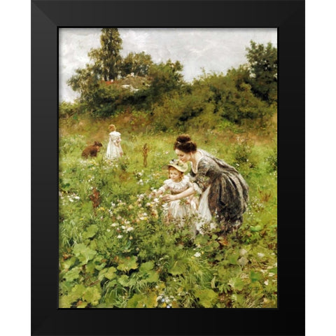 Summers Delight. Sommerlust Black Modern Wood Framed Art Print by Seeger, Hermann