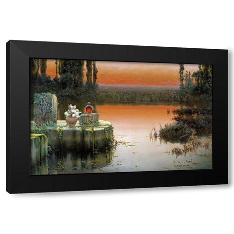 Flooded Ruins at Sunset Black Modern Wood Framed Art Print with Double Matting by Serra, Enrique