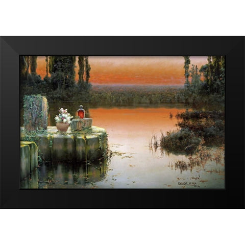 Flooded Ruins at Sunset Black Modern Wood Framed Art Print by Serra, Enrique