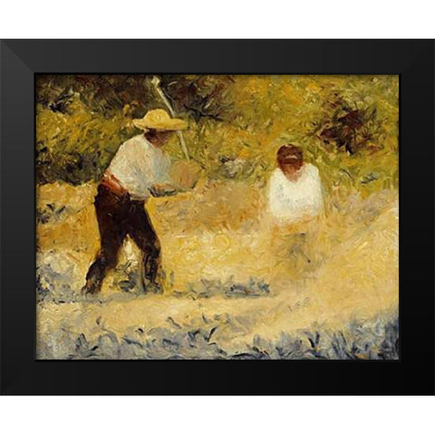 The Stone Heap Black Modern Wood Framed Art Print by Seurat, Georges