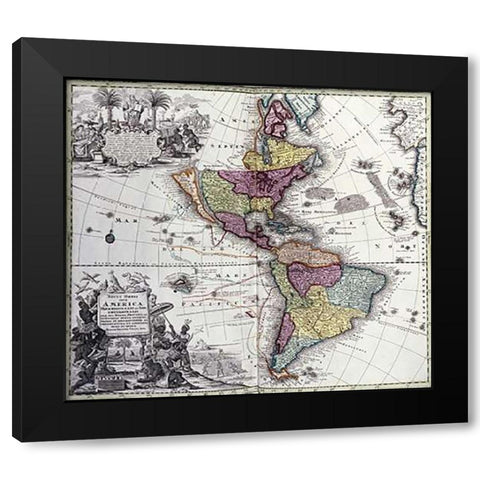 Atlas Geographicus Black Modern Wood Framed Art Print with Double Matting by Seutter, Georg Matthaus