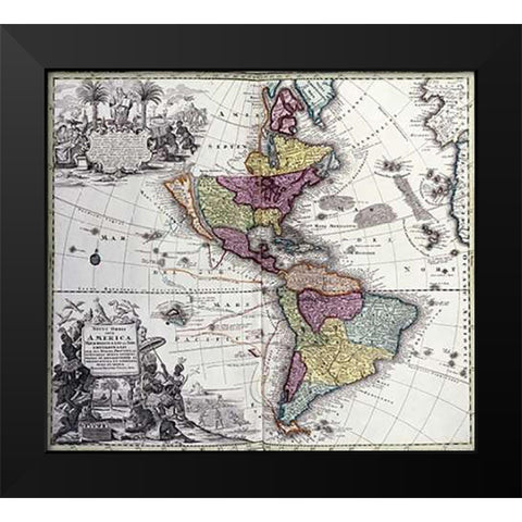 Atlas Geographicus Black Modern Wood Framed Art Print by Seutter, Georg Matthaus
