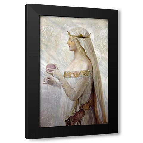 Fair Rosamund Black Modern Wood Framed Art Print with Double Matting by Sidney, Herbert