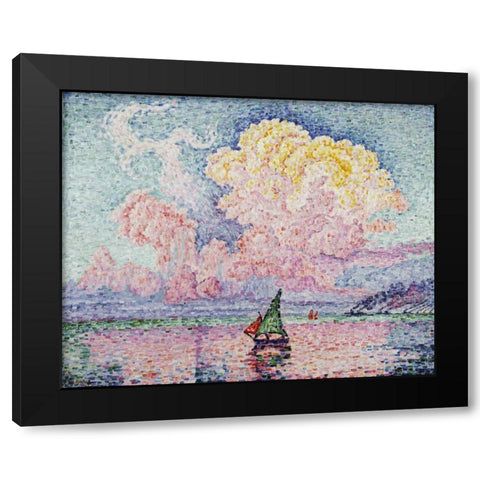 Pink Clouds, Antibes Black Modern Wood Framed Art Print by Signac, Paul