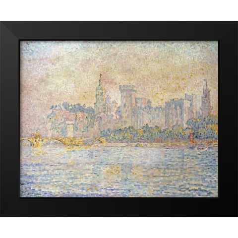 Avignon, Morning Black Modern Wood Framed Art Print by Signac, Paul