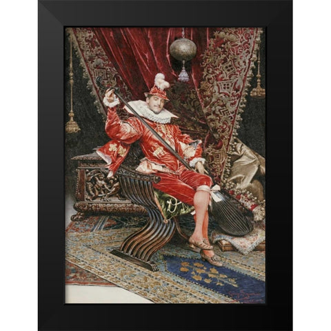 Madrigale Black Modern Wood Framed Art Print by Signorini, Giuseppe