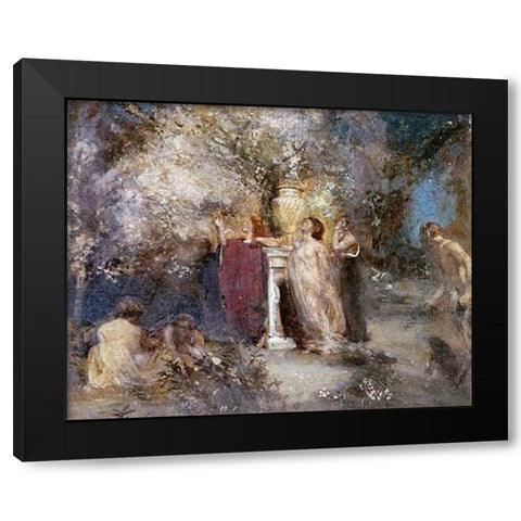 Romance Black Modern Wood Framed Art Print by Sims, Charles
