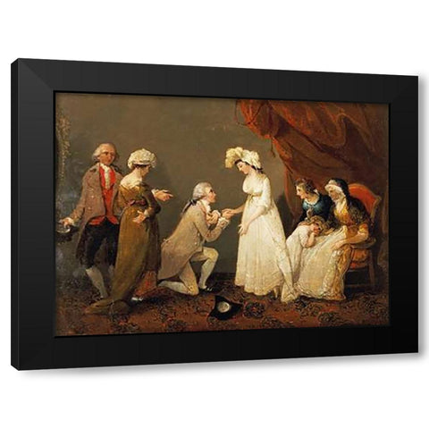 The ProVintageal Black Modern Wood Framed Art Print with Double Matting by Singleton, Henry
