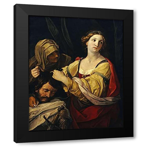 Judith With The Head of Holofernes Black Modern Wood Framed Art Print by Sirani, Elisabetta