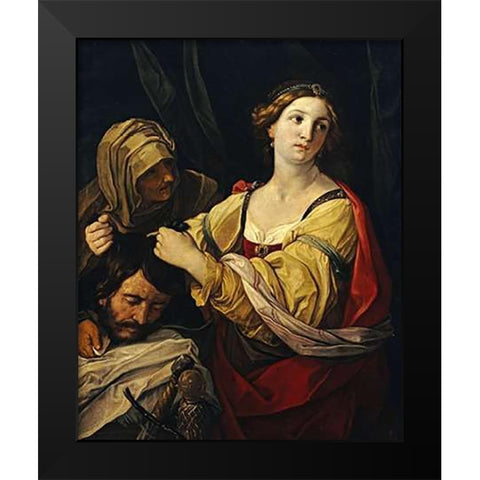 Judith With The Head of Holofernes Black Modern Wood Framed Art Print by Sirani, Elisabetta