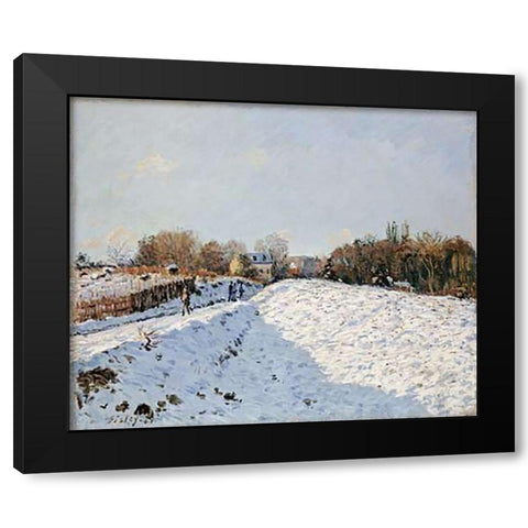 Snow at Argenteuil Black Modern Wood Framed Art Print by Sisley, Alfred