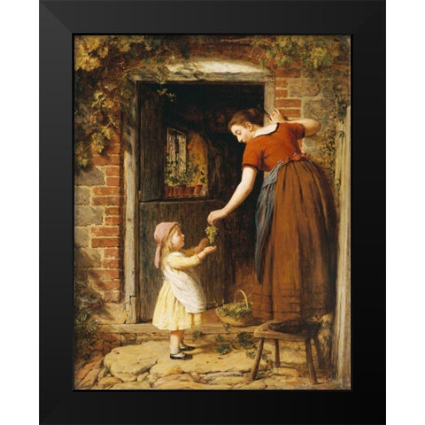 Gathering The Grapes Black Modern Wood Framed Art Print by Smith, George