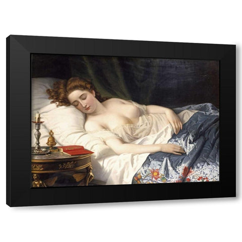 Imogen From Shakespeares Cymbeline Black Modern Wood Framed Art Print by Souchon, Wilhelm Ferdinand