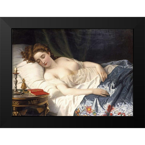 Imogen From Shakespeares Cymbeline Black Modern Wood Framed Art Print by Souchon, Wilhelm Ferdinand