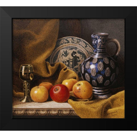 Still Life With a Jug Black Modern Wood Framed Art Print by Spiers, Benjamin Walter