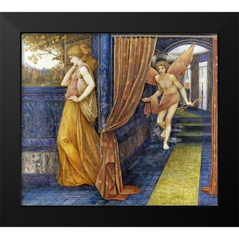 Cupid and Psyche Black Modern Wood Framed Art Print by Stanhope, John Roddam Spencer