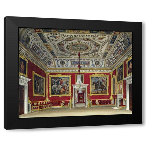 Drawing Room, Buckingham House Black Modern Wood Framed Art Print with Double Matting by Stephanoff, I.