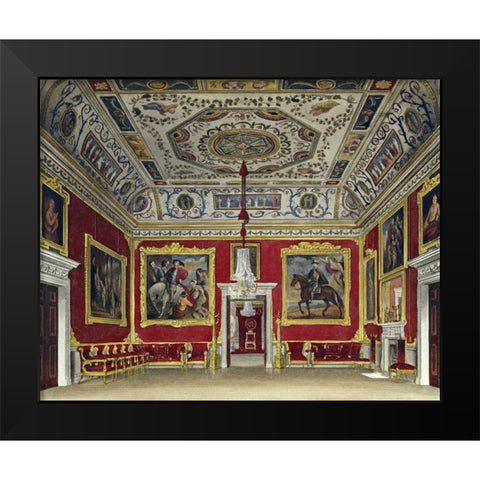 Drawing Room, Buckingham House Black Modern Wood Framed Art Print by Stephanoff, I.