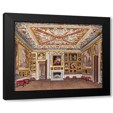 The Presence Chamber, Kensington Palace Black Modern Wood Framed Art Print by Stephanoff, J.