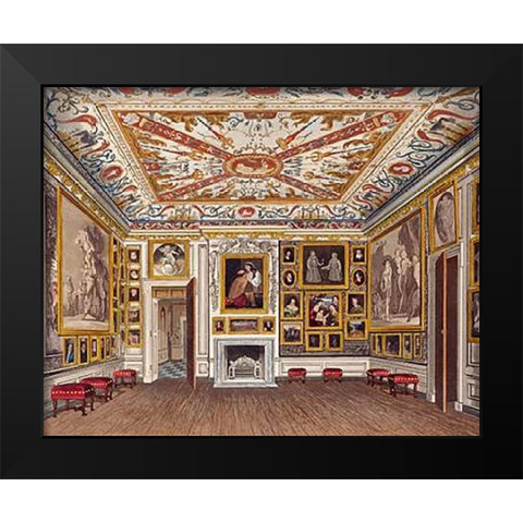 The Presence Chamber, Kensington Palace Black Modern Wood Framed Art Print by Stephanoff, J.
