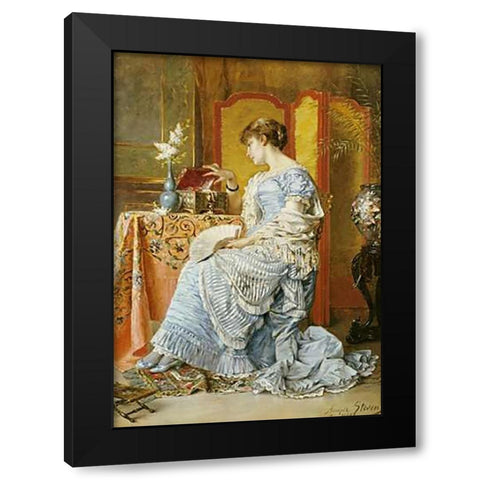 Indecision Black Modern Wood Framed Art Print with Double Matting by Stevens, Agapit