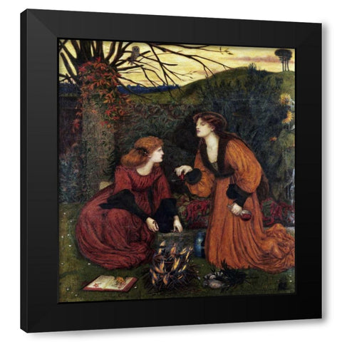 Pharmakeutria - Brewing The Love Philtre Black Modern Wood Framed Art Print by Stillman, Marie Spartali