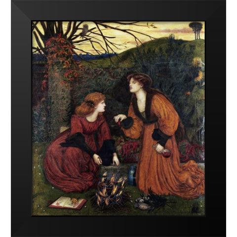 Pharmakeutria - Brewing The Love Philtre Black Modern Wood Framed Art Print by Stillman, Marie Spartali