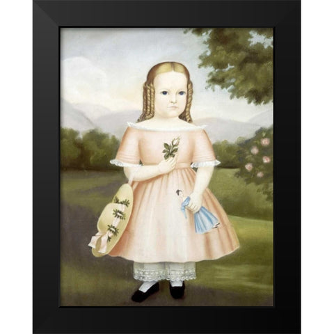 Portrait of a Girl Black Modern Wood Framed Art Print by Stock, Joseph Whiting