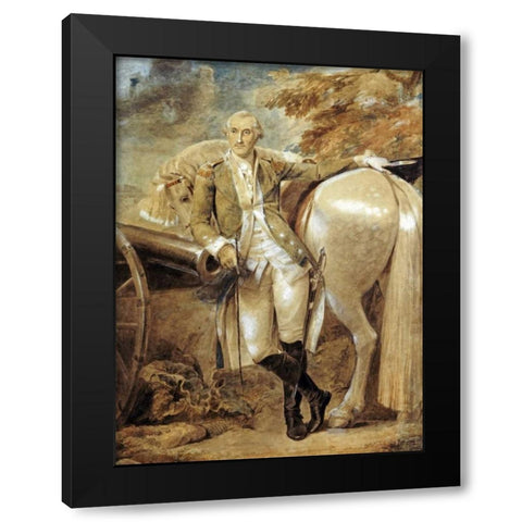 General Nathaniel Green Black Modern Wood Framed Art Print by Stothard, Thomas