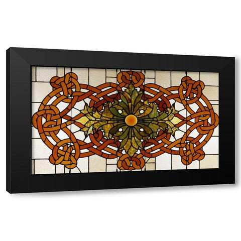 Skylight Panel For The Theatre of The Auditorium Building, Chicago, Illinois Black Modern Wood Framed Art Print with Double Matting by Sullivan