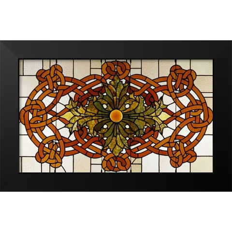Skylight Panel For The Theatre of The Auditorium Building, Chicago, Illinois Black Modern Wood Framed Art Print by Sullivan