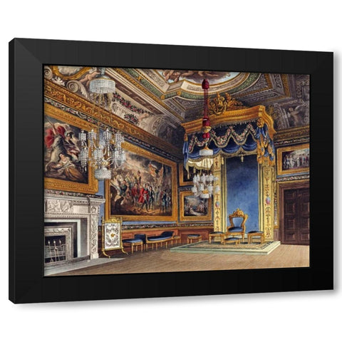 The Kings Audience Chamber, Windsor Castle Black Modern Wood Framed Art Print with Double Matting by Sutherland, T.