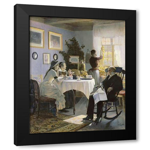 A Sunday Afternoon Black Modern Wood Framed Art Print by Thomsen, Carl