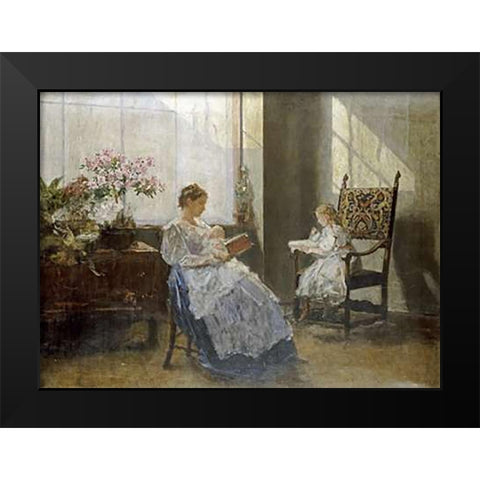 Mrs Leopoldine Masarai Black Modern Wood Framed Art Print by Tichy, Hans