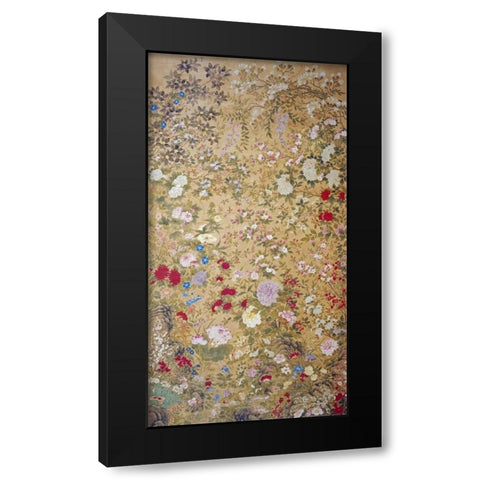 One Hundred Flowers Black Modern Wood Framed Art Print with Double Matting by Tingxi, Jiang