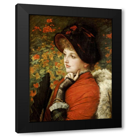 Type of Beauty Black Modern Wood Framed Art Print with Double Matting by Tissot, James Jacques