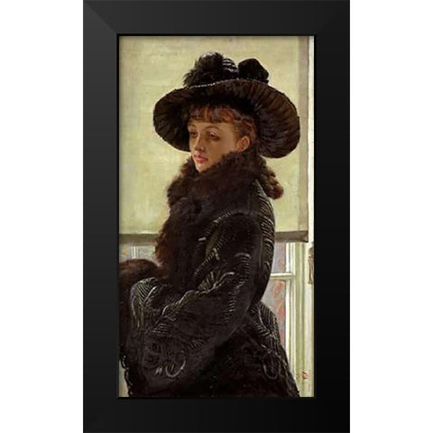 Mavourneen, Portrait of Kathleen Newton Black Modern Wood Framed Art Print by Tissot, James Jacques