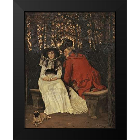 Unaccepted Black Modern Wood Framed Art Print by Tissot, James Jacques