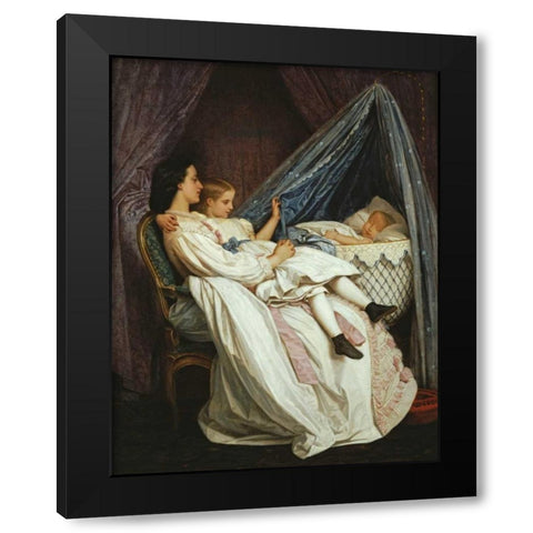 The New Arrival Black Modern Wood Framed Art Print by Toulmouche, Auguste