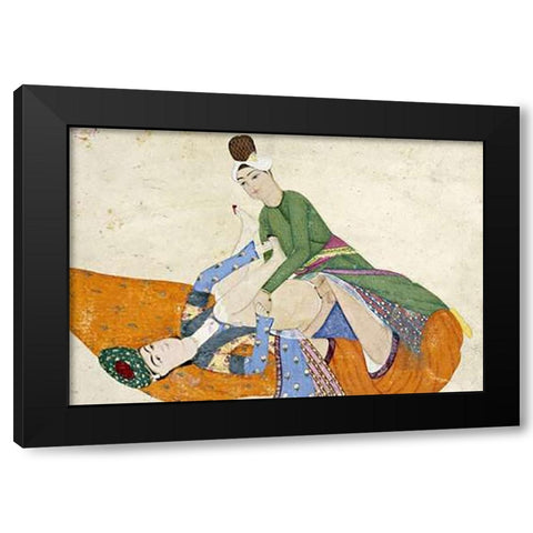 An Erotic Scene Black Modern Wood Framed Art Print by Turkey, Abdullah Bokhari