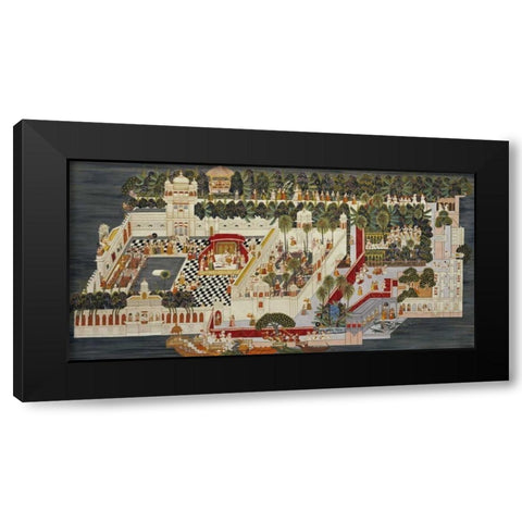 The Lake Palace Black Modern Wood Framed Art Print by Udaipur