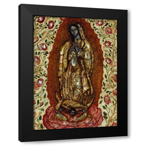 The Virgin of Guadeloupe Black Modern Wood Framed Art Print with Double Matting by Unknown
