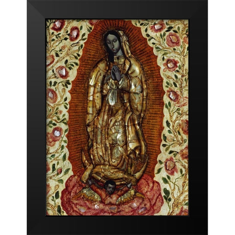 The Virgin of Guadeloupe Black Modern Wood Framed Art Print by Unknown