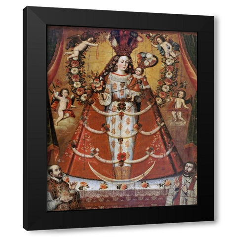 Our Lady of The Rosary Black Modern Wood Framed Art Print by Unknown