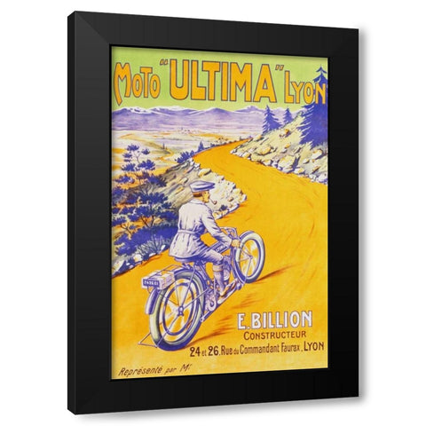 Moto Ultima Lyon Black Modern Wood Framed Art Print by Unknown
