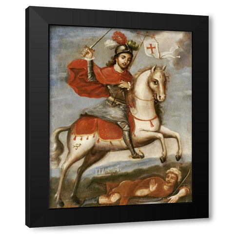 Santiago Matamoros Black Modern Wood Framed Art Print with Double Matting by Unknown