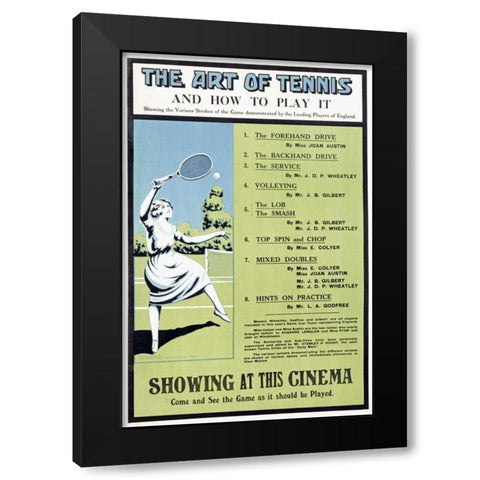 The Art of Tennis Black Modern Wood Framed Art Print with Double Matting by Unknown