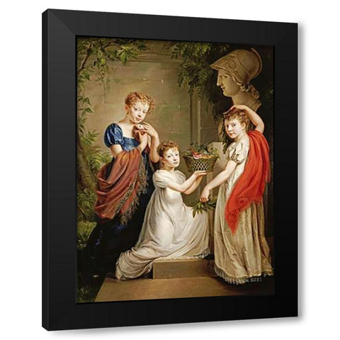 Homage To Minerva Black Modern Wood Framed Art Print with Double Matting by Van Gorp, Henri Nicholas
